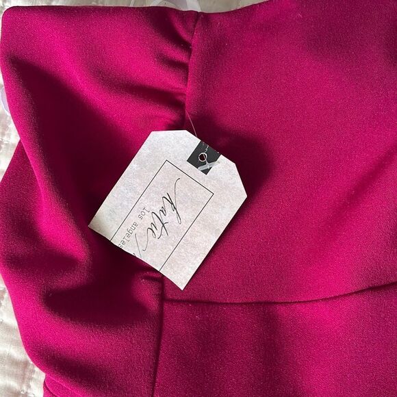 Katie May Edgy One Shoulder Dress Fuchsia Pink Size Large - Picture 5 of 13